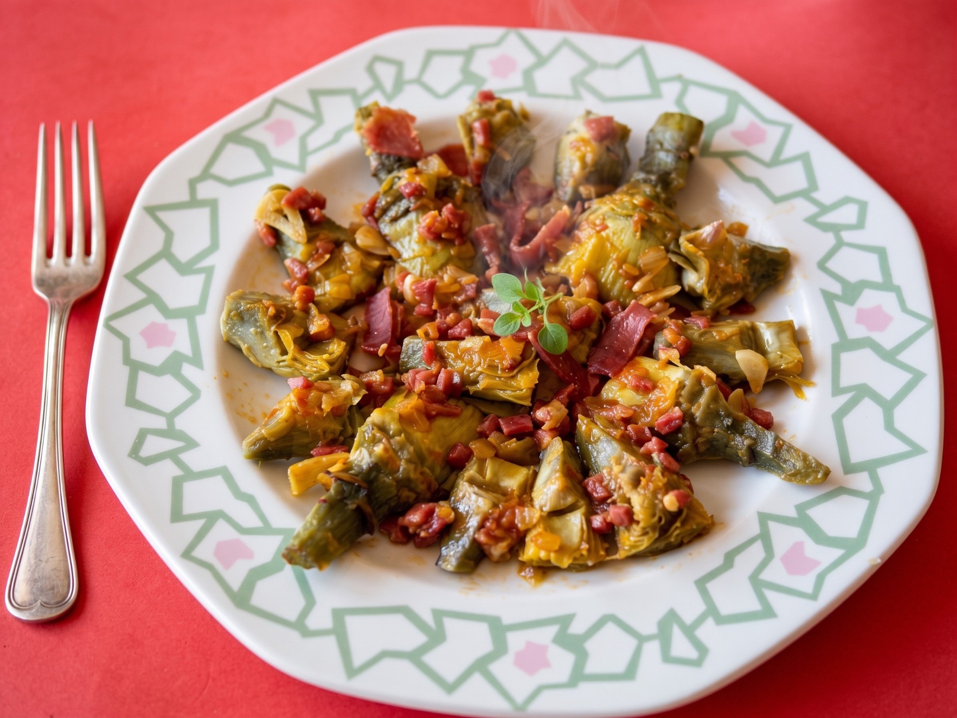 Alcachofas Salteadas con Jamón