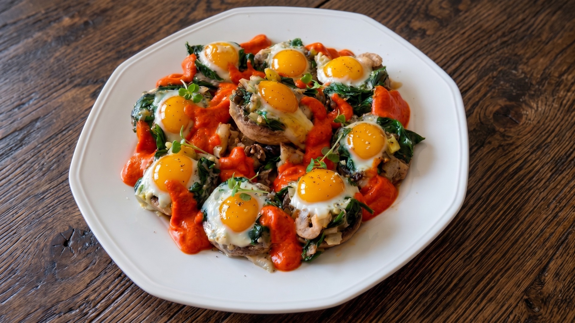Champiñones rellenos de verduras