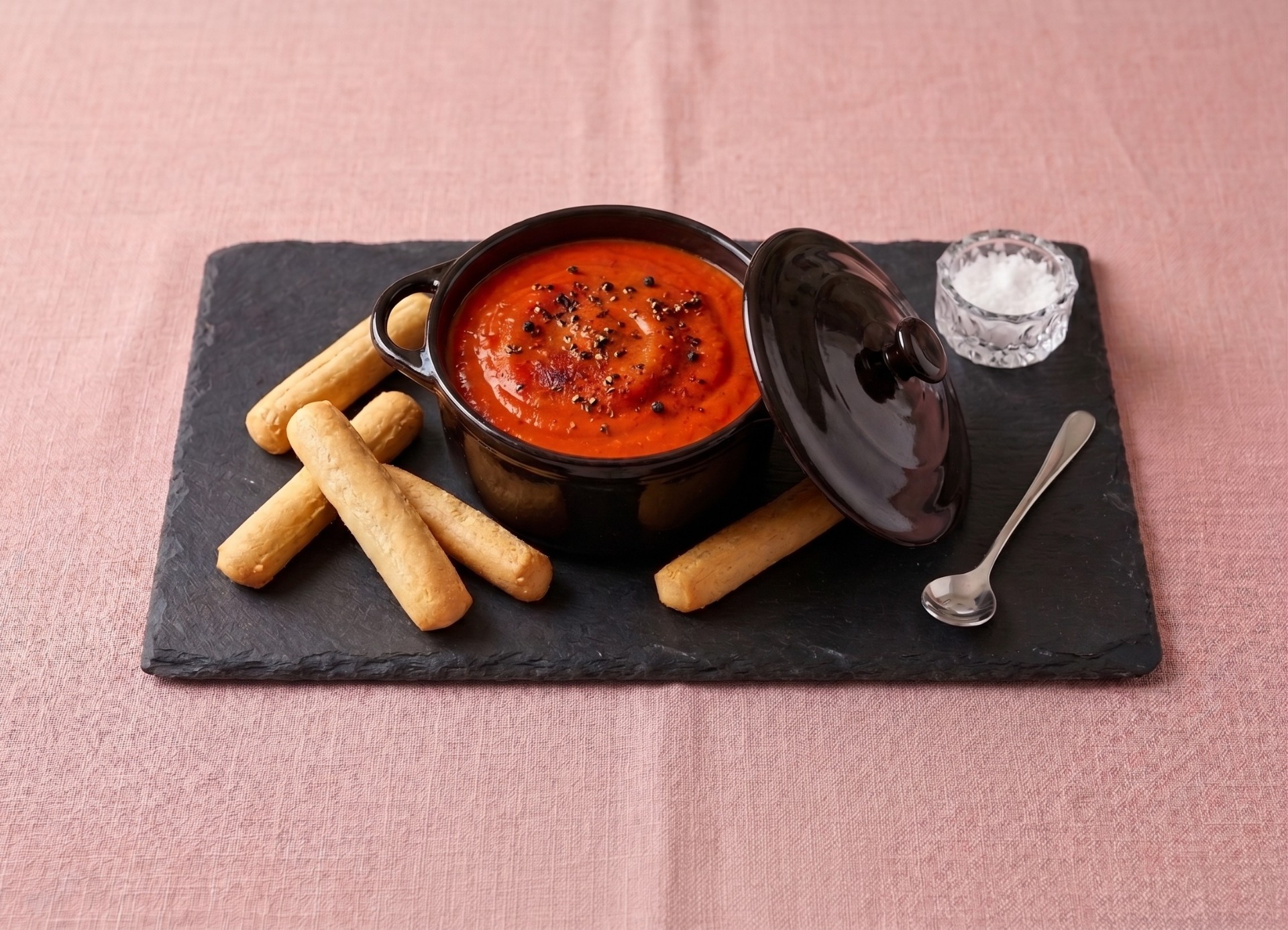 Crema de pimientos y manzana
